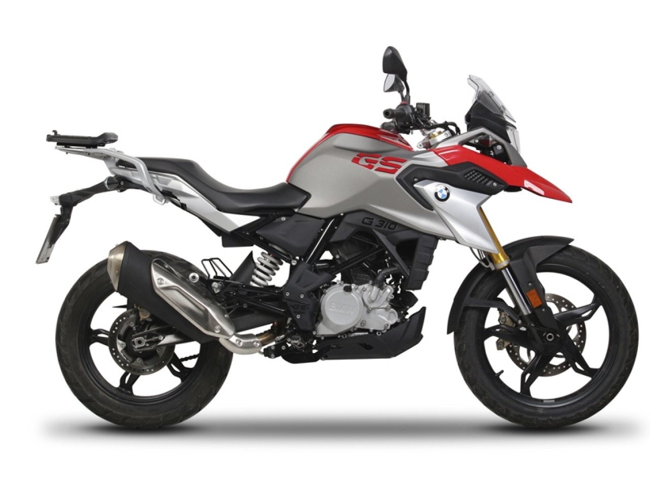 Kit de montaje para baúl Shad, pintado de negro, para BMW G 310 GS (17-)