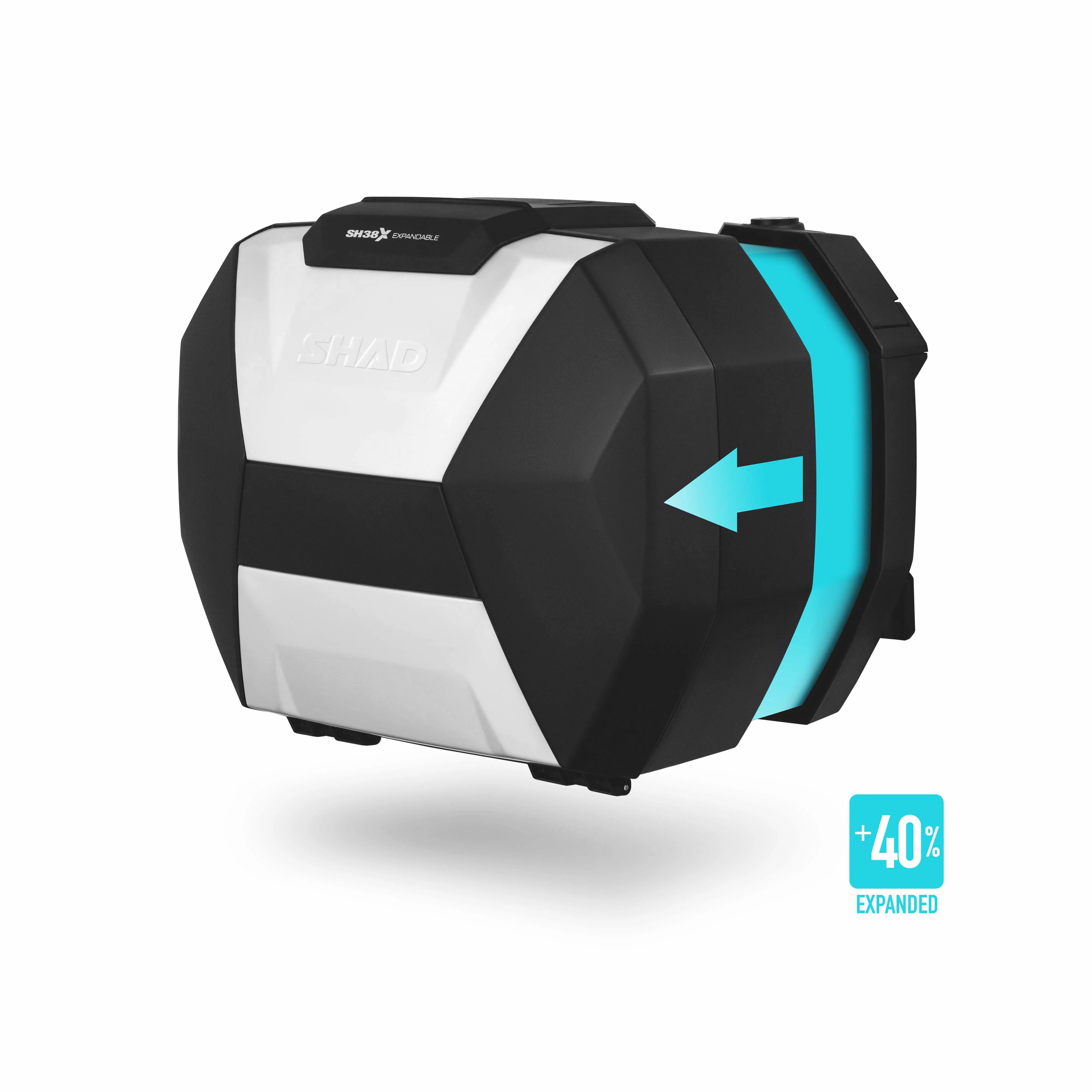 Juego de maletas laterales Shad SH38X ampliables, negro/aluminio, 38 l
