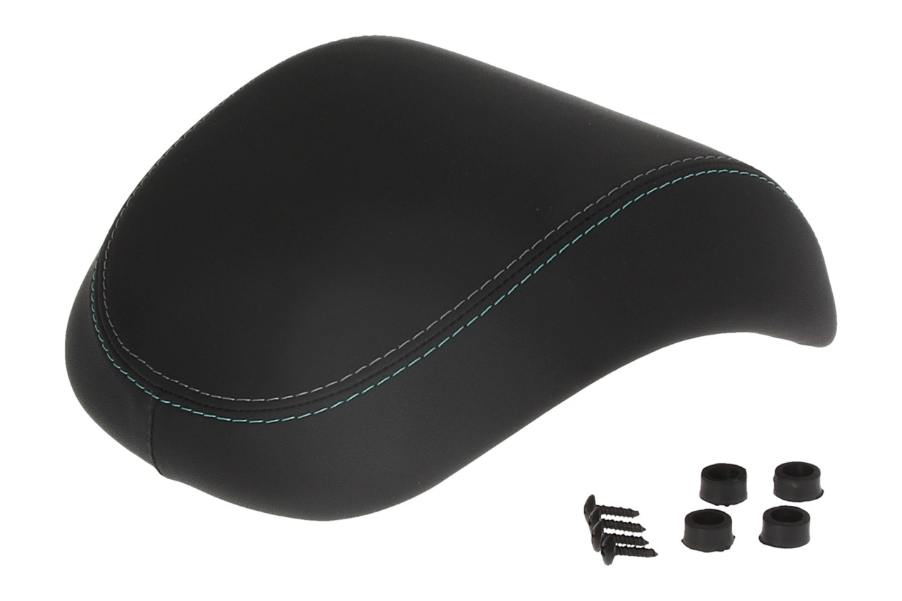 Respaldo original del baúl para Vespa Primavera - negro con costuras verdes