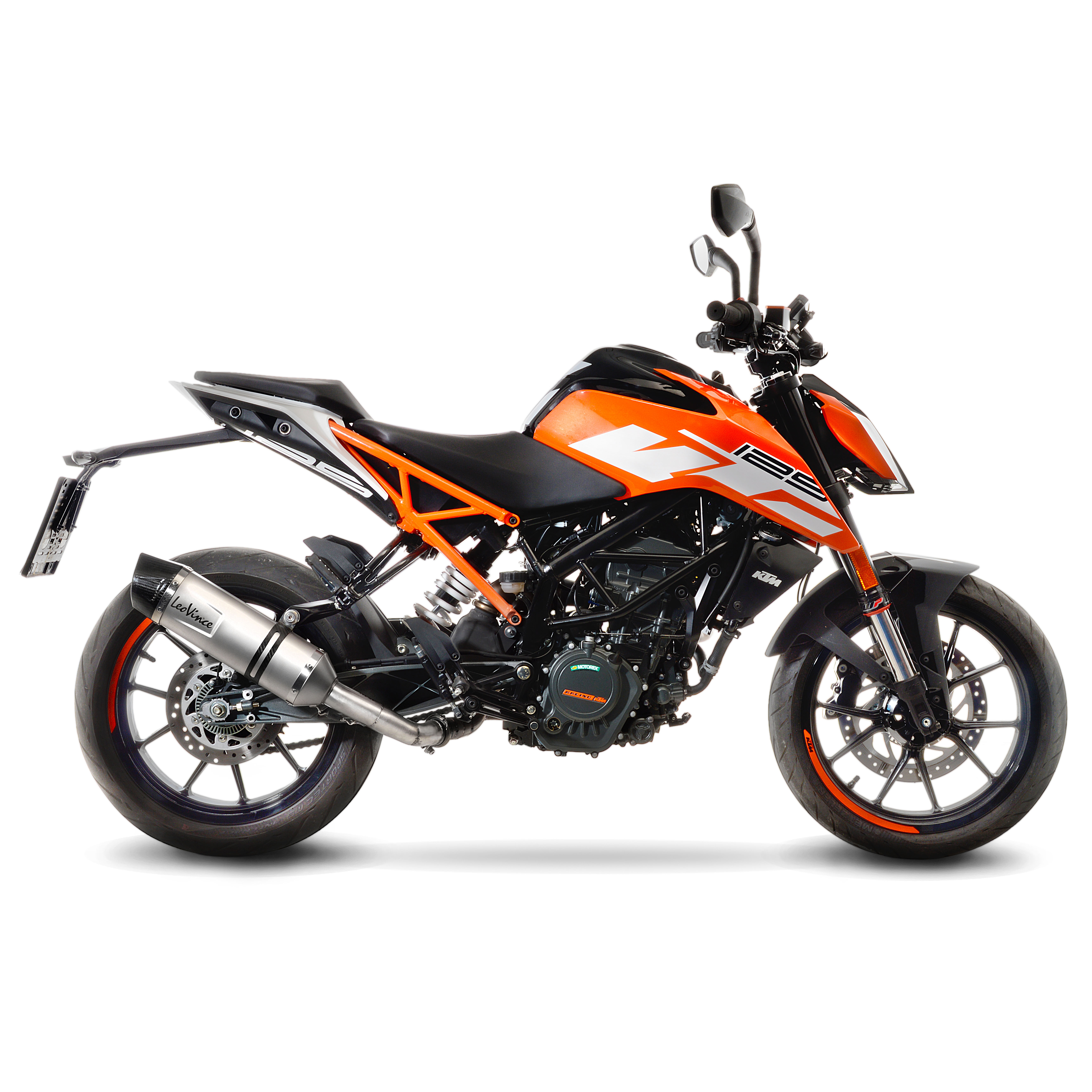 Sistema de escape LeoVince SBK LV One Evo 2, acero inoxidable, slip on para KTM Duke / RC (Bj.17-19)