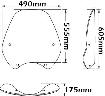 Parabrisas tipo grande para BMW R 850 R /R 1100 R (94-02), transparente
