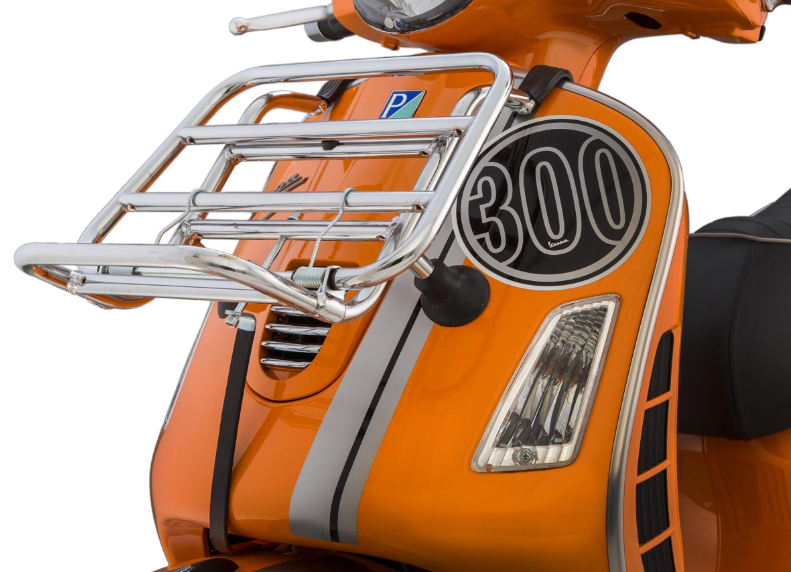 Portaequipajes delantero para Vespa GTS/GTS Super/GTV/GT 60/GT/GT L 125-300cc, plegable, cromado