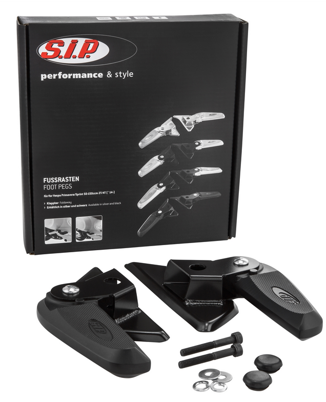 Estriberas derecha e izquierda para Vespa LX /LXV /S 50-150cc, negro/negro