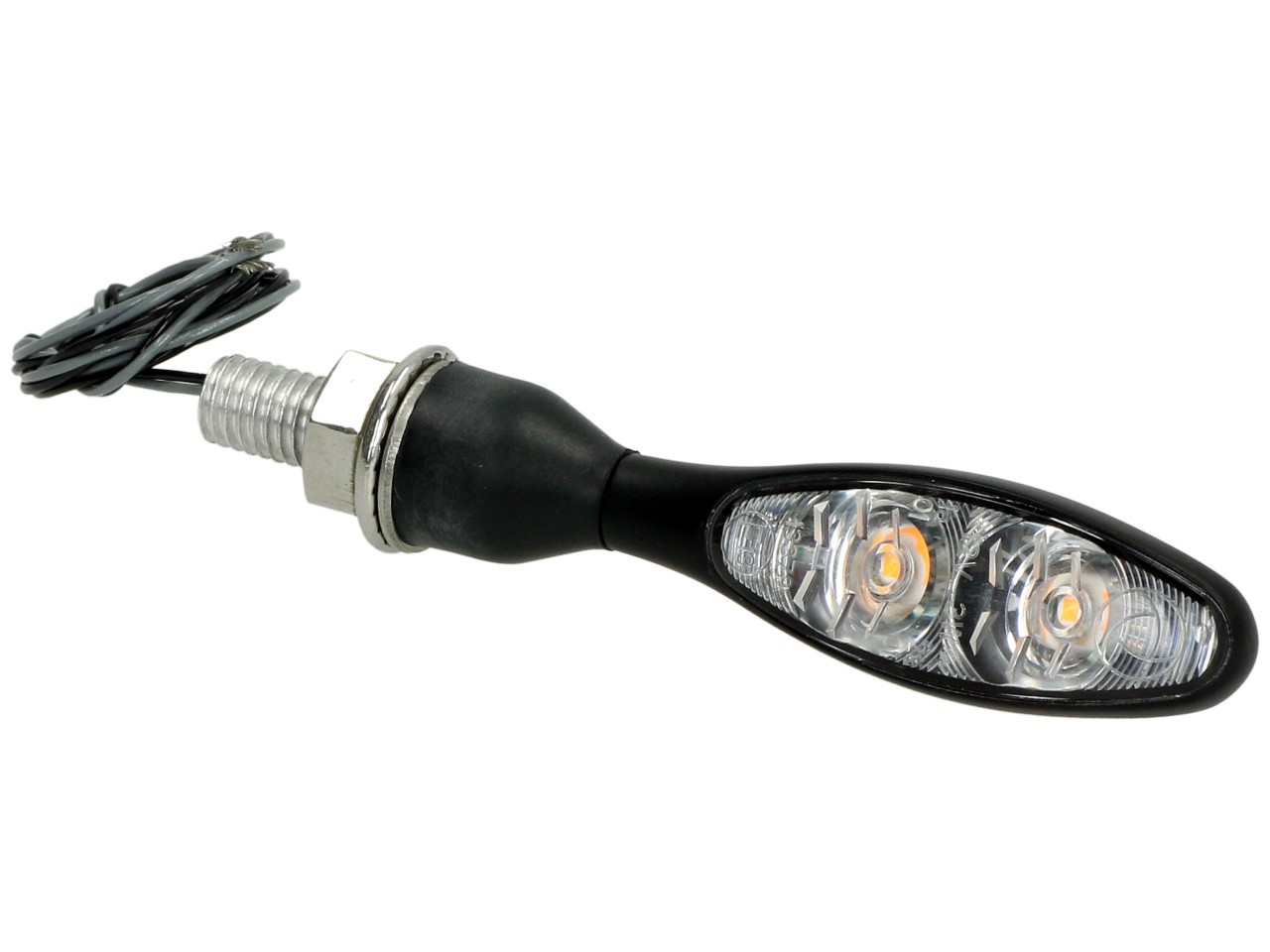 Indicador Kellermann, Micro 1000 Extreme, acero, LED, V/H, L/R, 12 V, negro satinado, M8x20