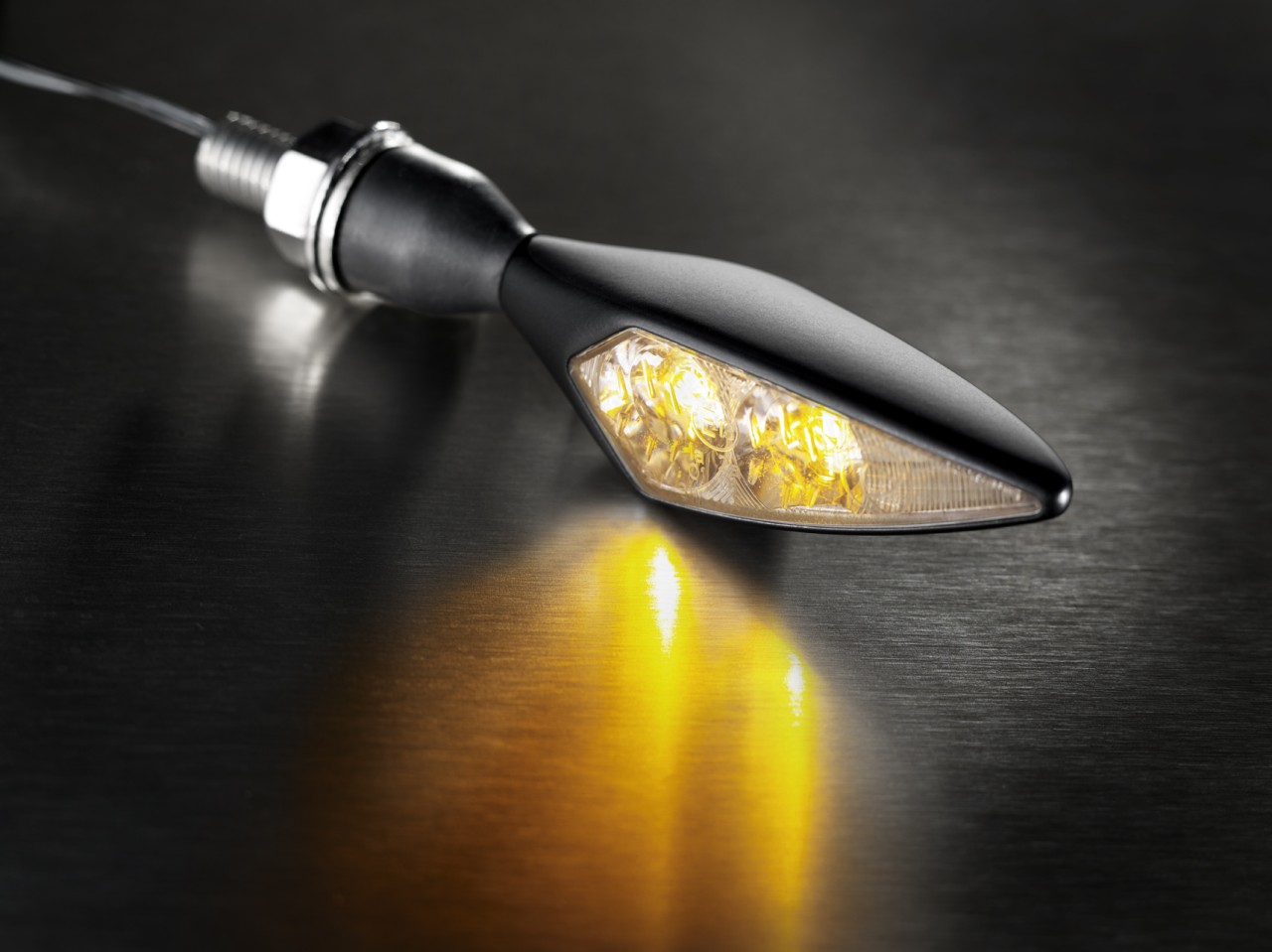 Indicador Kellermann, Rhombus Extreme, acero, LED, VR/HL, 12 V, negro satinado, M8x20, homologado E