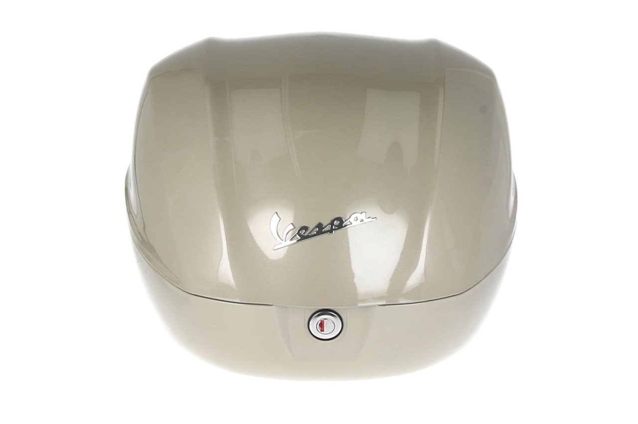 Kit baúl 32L beige (Q01), respaldo negro para Vespa Primavera