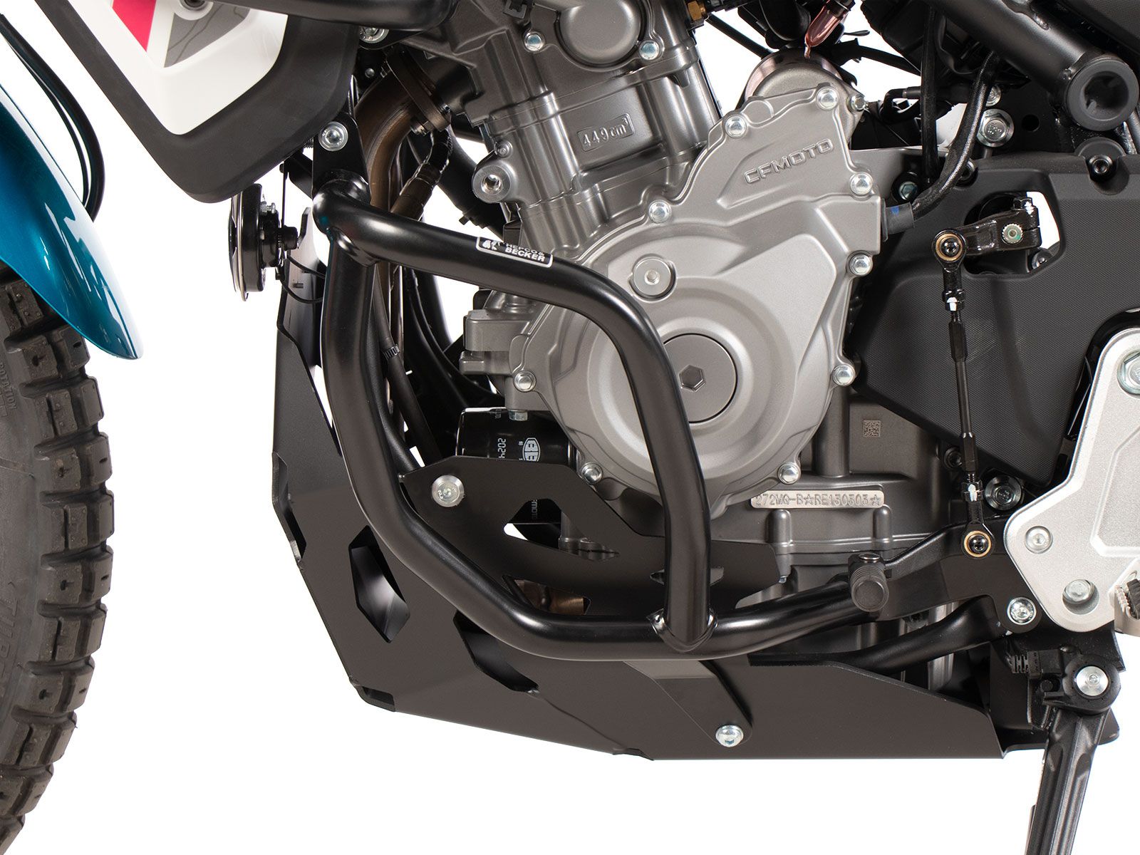 Protector de motor plateado para CFMoto 450 MT (24-) Hepco & Becker