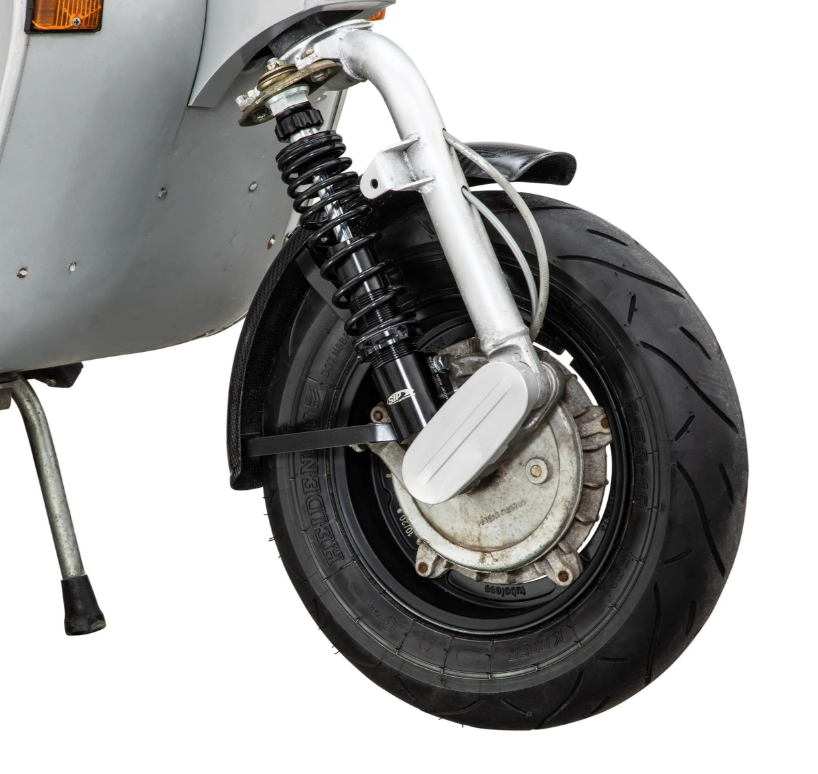 Guardabarros Garelli EVO II para Vespa PX 80-200ccm, carbono, soporte negro