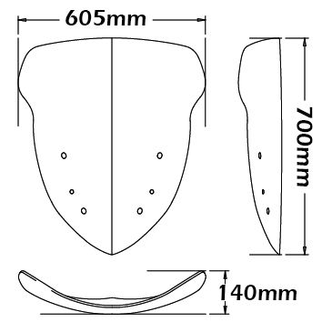 Parabrisas alto tipo original - altura 700 mm para BMW R 1200 RT (10-14), humo claro