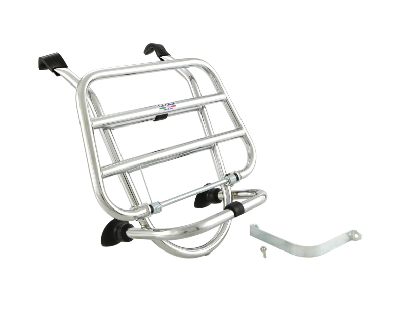 Portaequipajes delantero para Vespa LX /LXV /S 50-150cc, plegable, cromado
