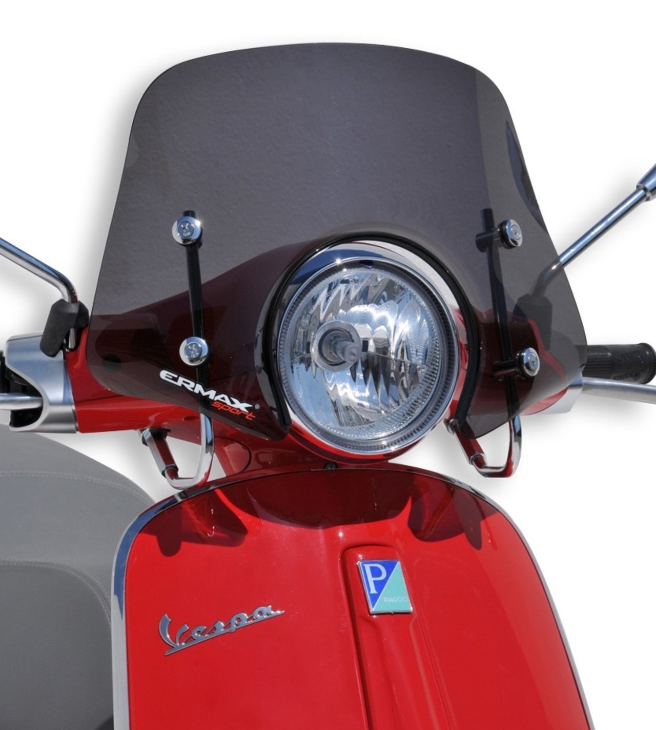 Parabrisas ERMAX Piccolo H 300 mm para Vespa Primavera 50-150cc 2T/4T, tintado/negro claro