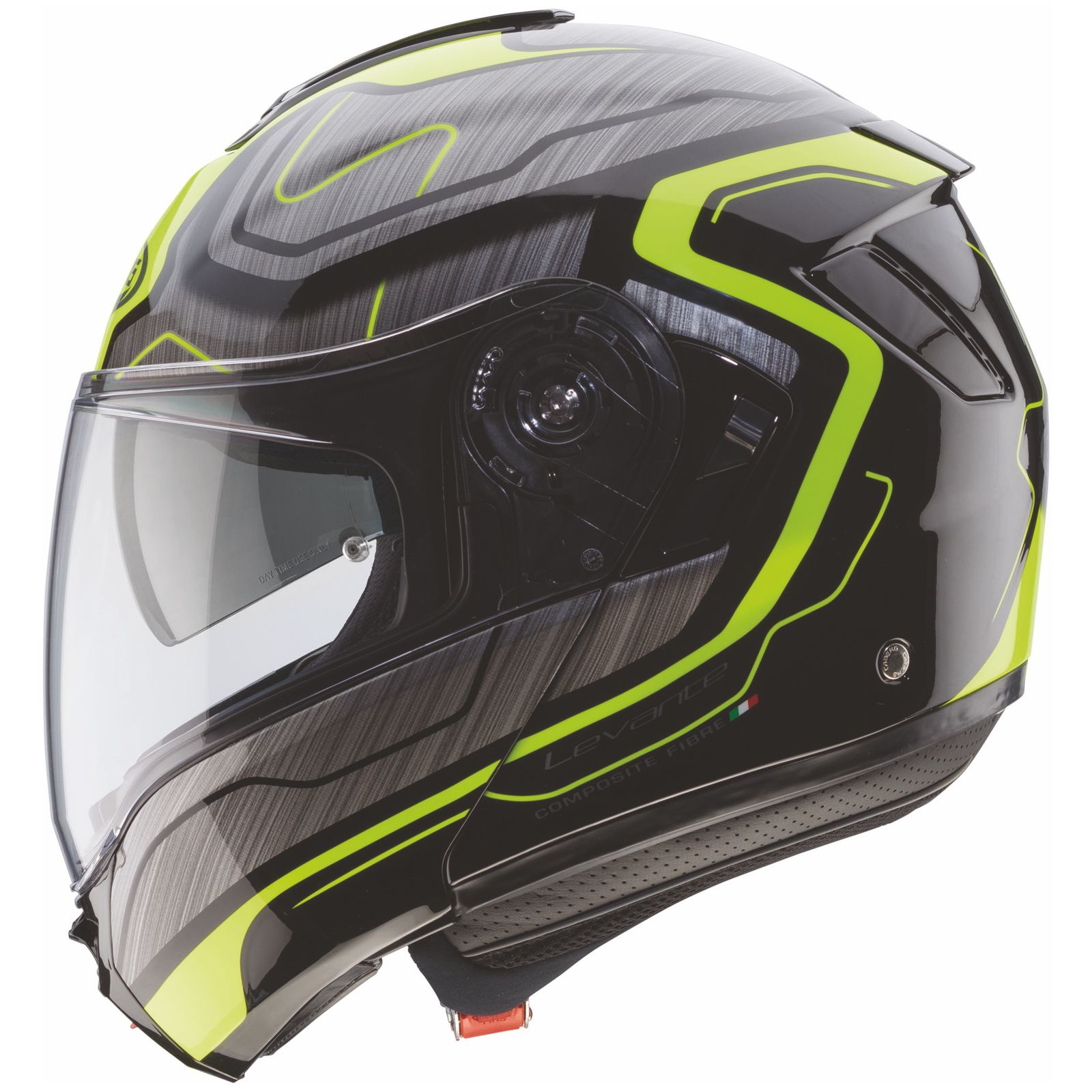 Casco Caberg Levo Flow, negro/gris-amarillo