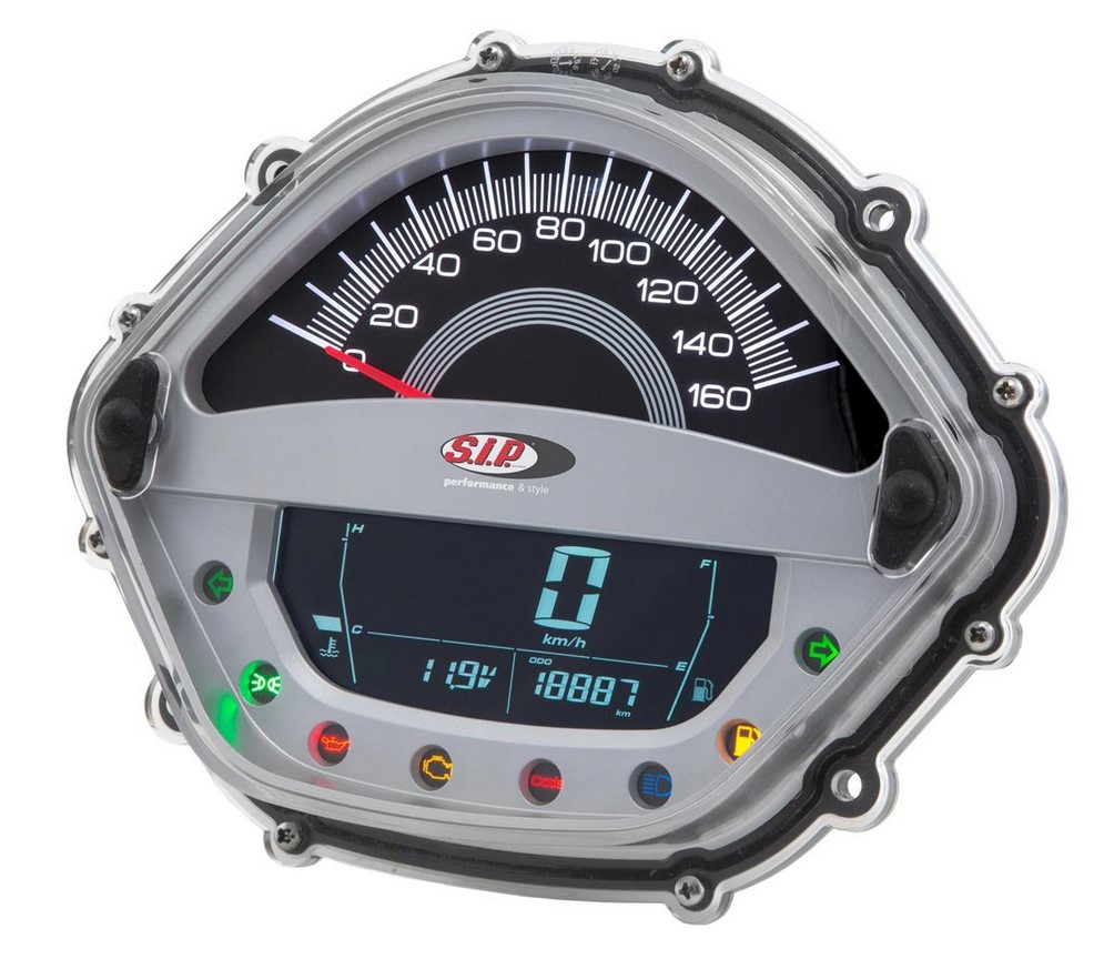 Cuentavueltas/cuentavueltas para Vespa GTS 250cc (-'13), plata