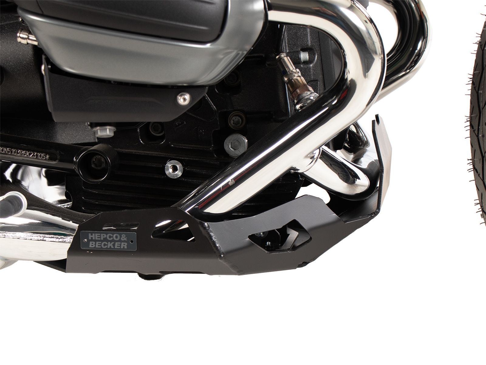 Placa de protección del motor negra para BMW R 12 (24-) Hepco & Becker
