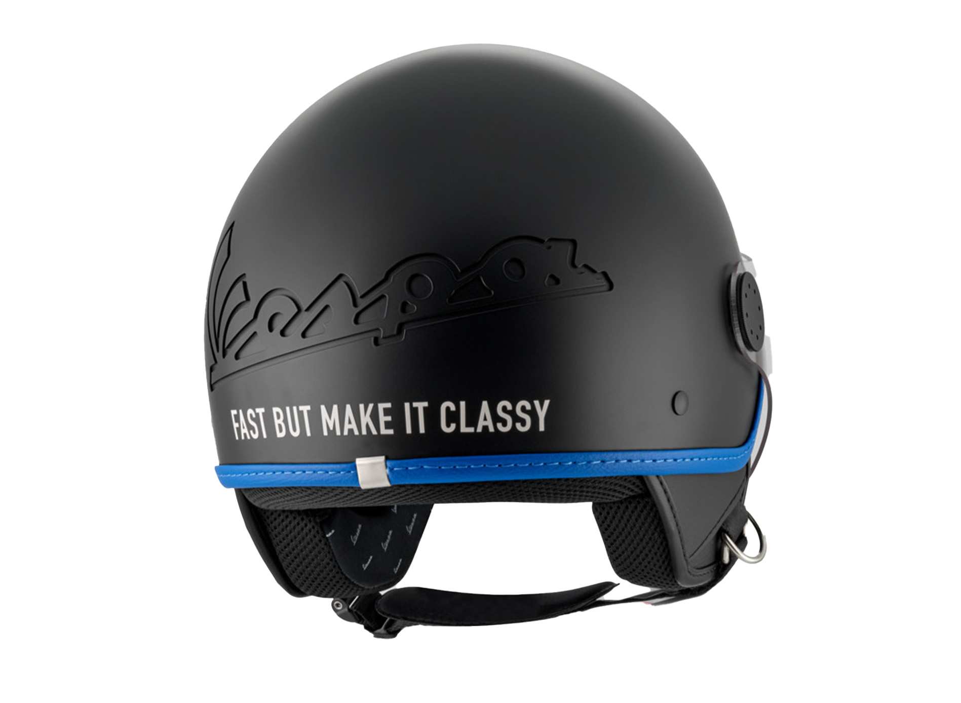 Casco Vespa jet Visera 4.0 DEC Blade negro mate