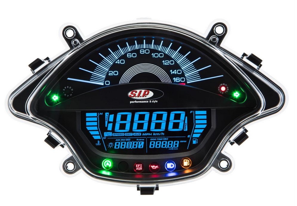 Cuentavueltas/cuentakilómetros para Vespa GTS/GTS Super 300cc FL ('14-), negro