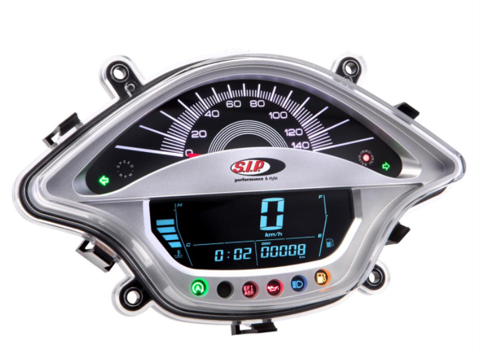 Cuentarrevoluciones/calendario para Vespa Primavera/Sprint 50-150cc 2T/4T AC, plata