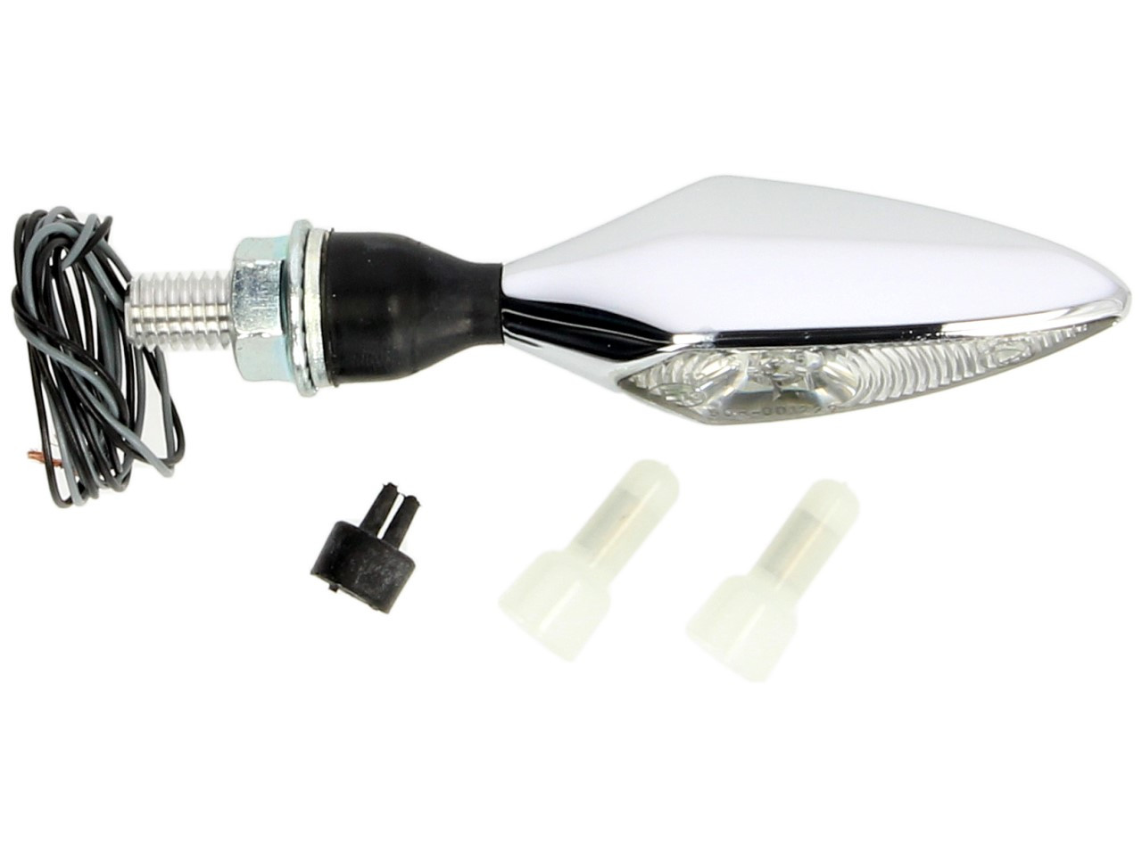 Indicador Kellermann, rombo, acero, LED, VL/HR, 12 V, cromo brillante, M8x20, homologado E