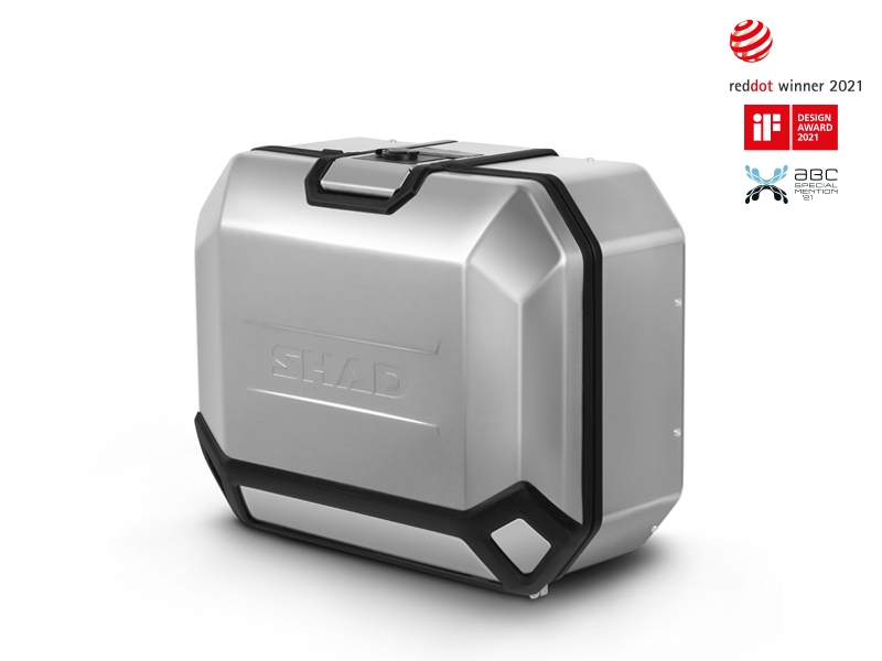 Maleta lateral Terra TR36, izquierda, aluminio plata, 36 l