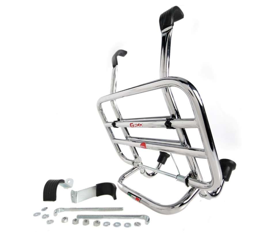 Portaequipajes delantero para Vespa S 50-150cc, plegable, cromado