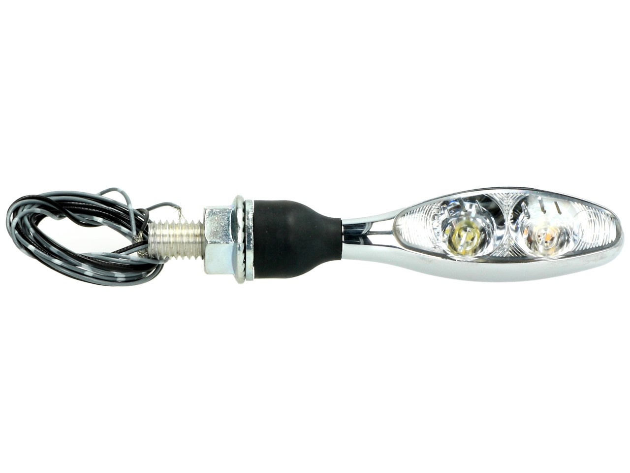 Indicador Kellermann con luz de posición, Micro 1000 PL, acero, LED, VL/VR, 12 V, cromo brillante, M8x20