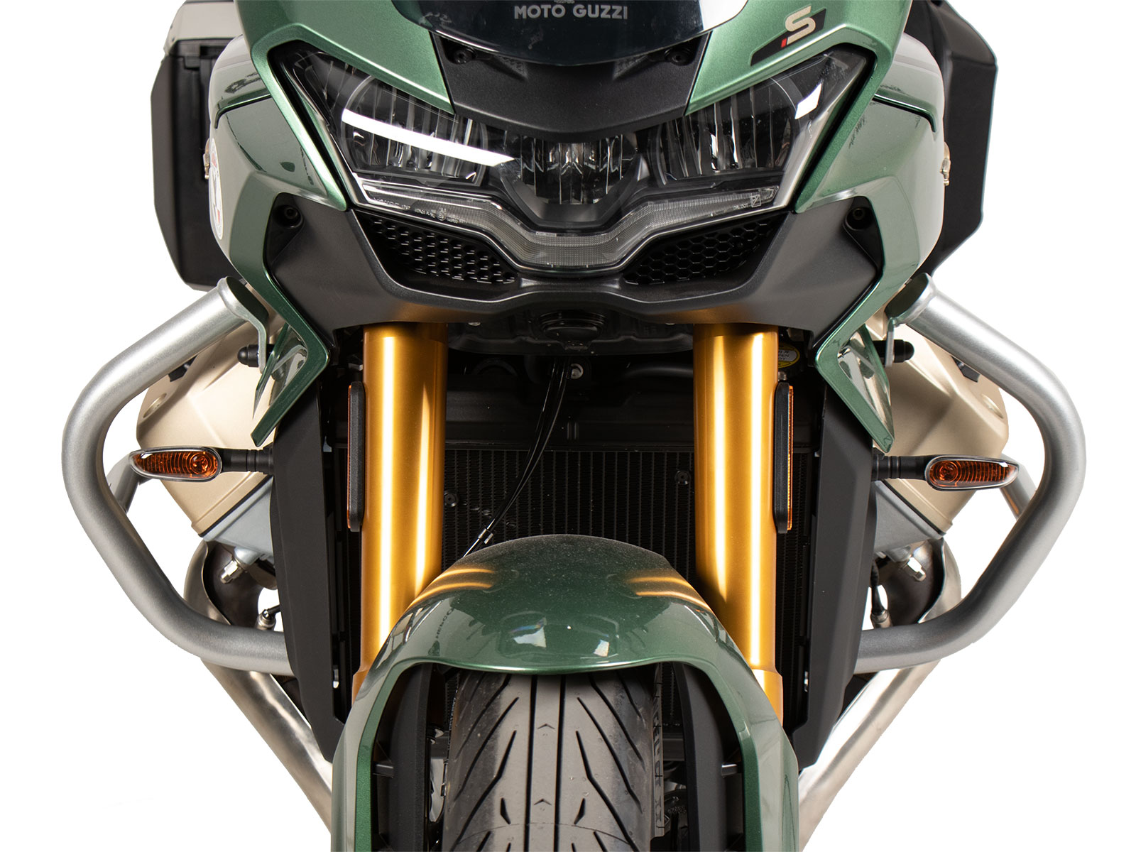 Guardamotor plateado para Moto Guzzi V100 Mandello Hepco & Becker