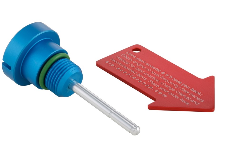 Tapón de llenado de aceite del motor para Vespa, azul mate