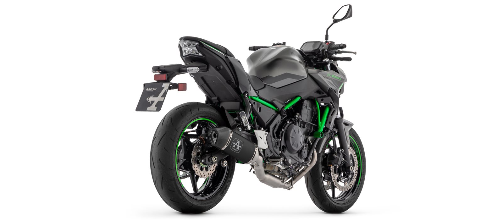 ARROW Komplettanlage mit VELOCE Endschalldämper schwarz mit Cabonendkappe für Kawasaki Ninja 650, Z6