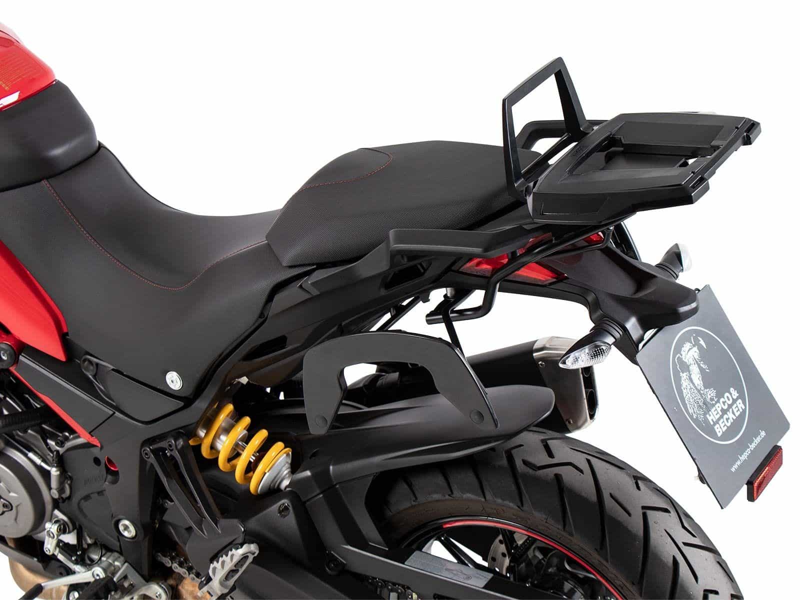 Portamaletas de aluminio negro para Ducati Multistrada 1200 Enduro (16-18) Hepco & Becker
