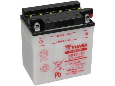 Batería Yuasa YB10L-B, 12 V, 11 A, estándar, sin paquete de ácido, 135x90x145