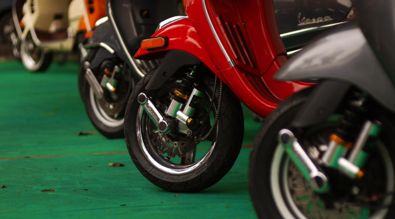Amortiguador delantero ZELIONI para Vespa ET2/ET4/LX/LXV/S 50-150ccm, plata/naranja/negro