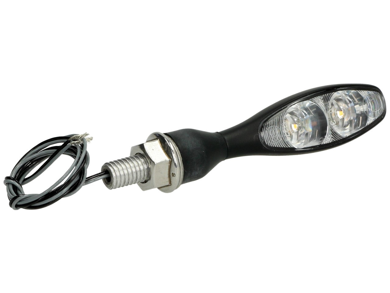 Indicador Kellermann, Micro 1000 Extreme, acero, LED, V/H, L/R, 12 V, negro satinado, M8x20