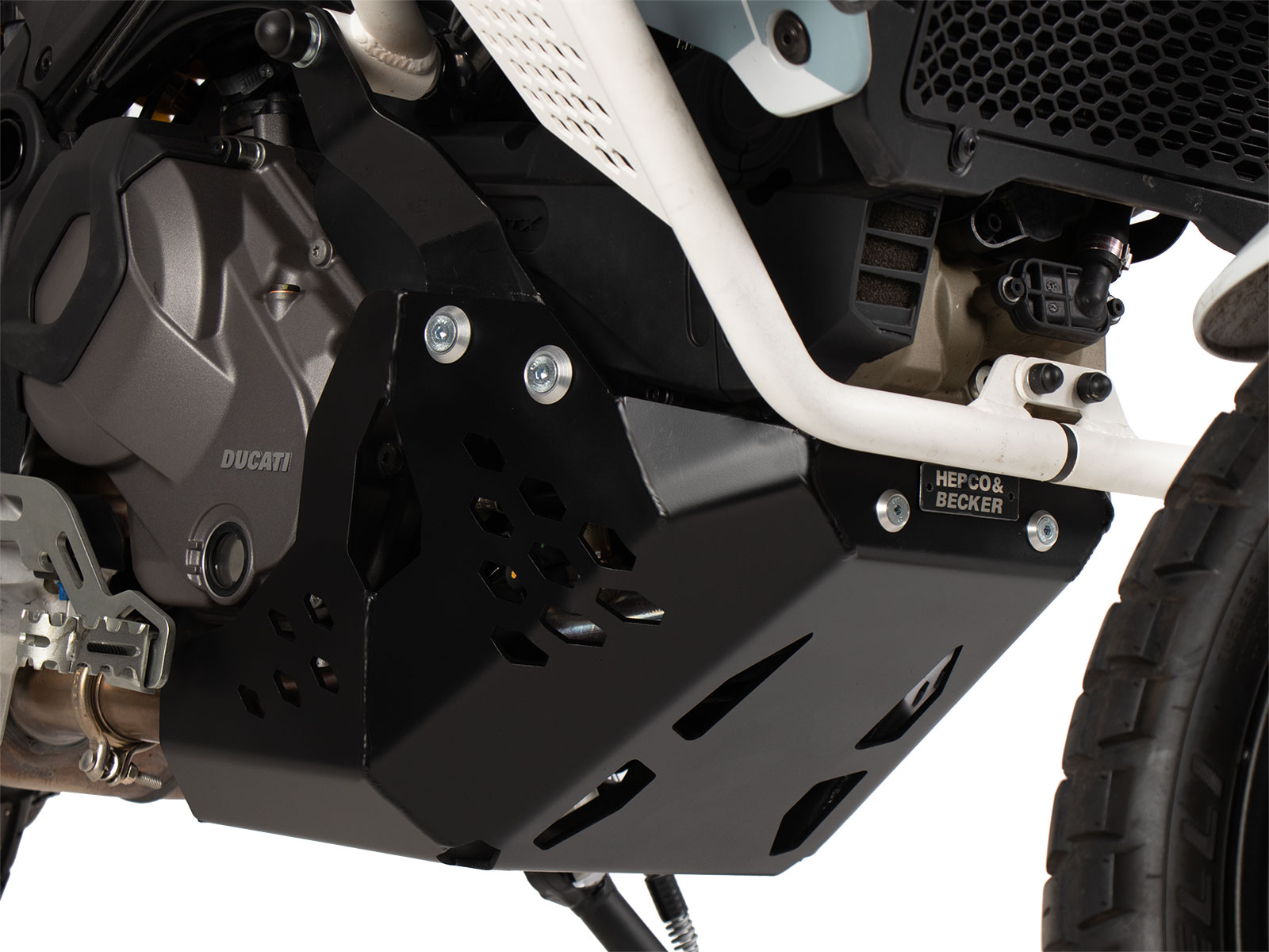 Placa de protección del motor negra para Ducati Desert X Rally (24-) Hepco & Becker