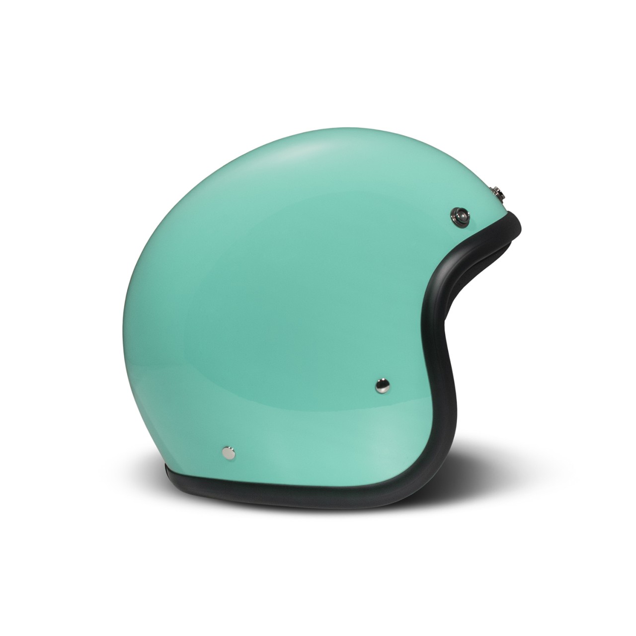 Casco DMD jet Retro, turquesa, brillante, fibra de vidrio, ECE 22.06