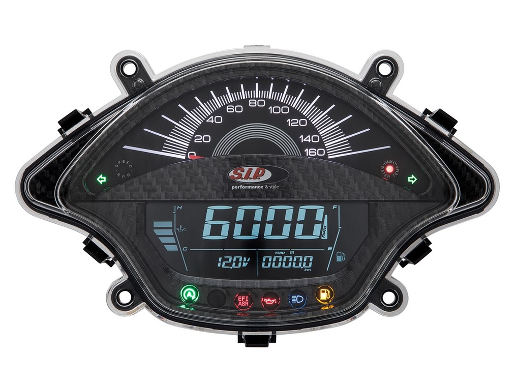 Cuentavueltas/cuentakilómetros para Vespa GTS/GTS Super 300cc FL ('14-), aspecto de carbono