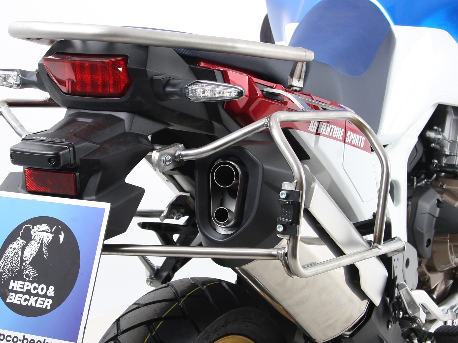 Juego de maletas recortables Xplorer plata + soporte recortable plata para Honda CRF1000 Africa Twin (18-19)