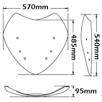 Parabrisas bajo Sport - altura 540 mm para BMW R 1200 RT (05-09)