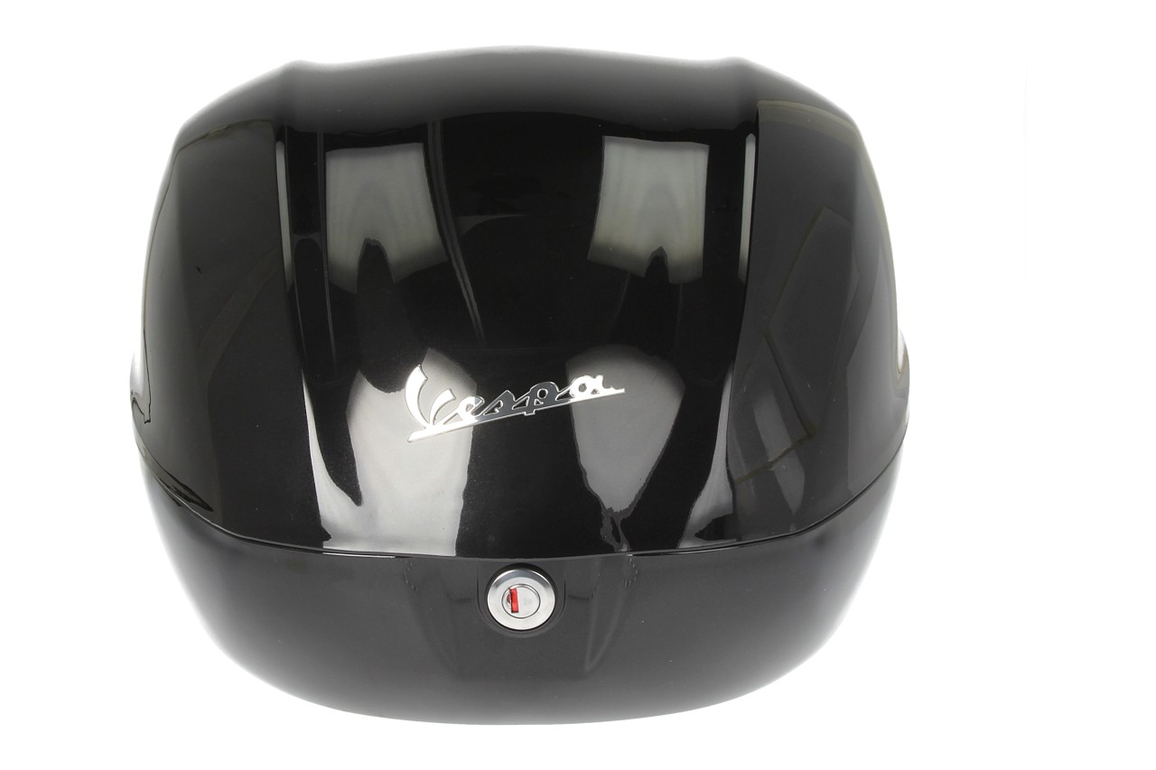 Kit baúl 32L nero cosmo (98/A), respaldo negro para Vespa Primavera