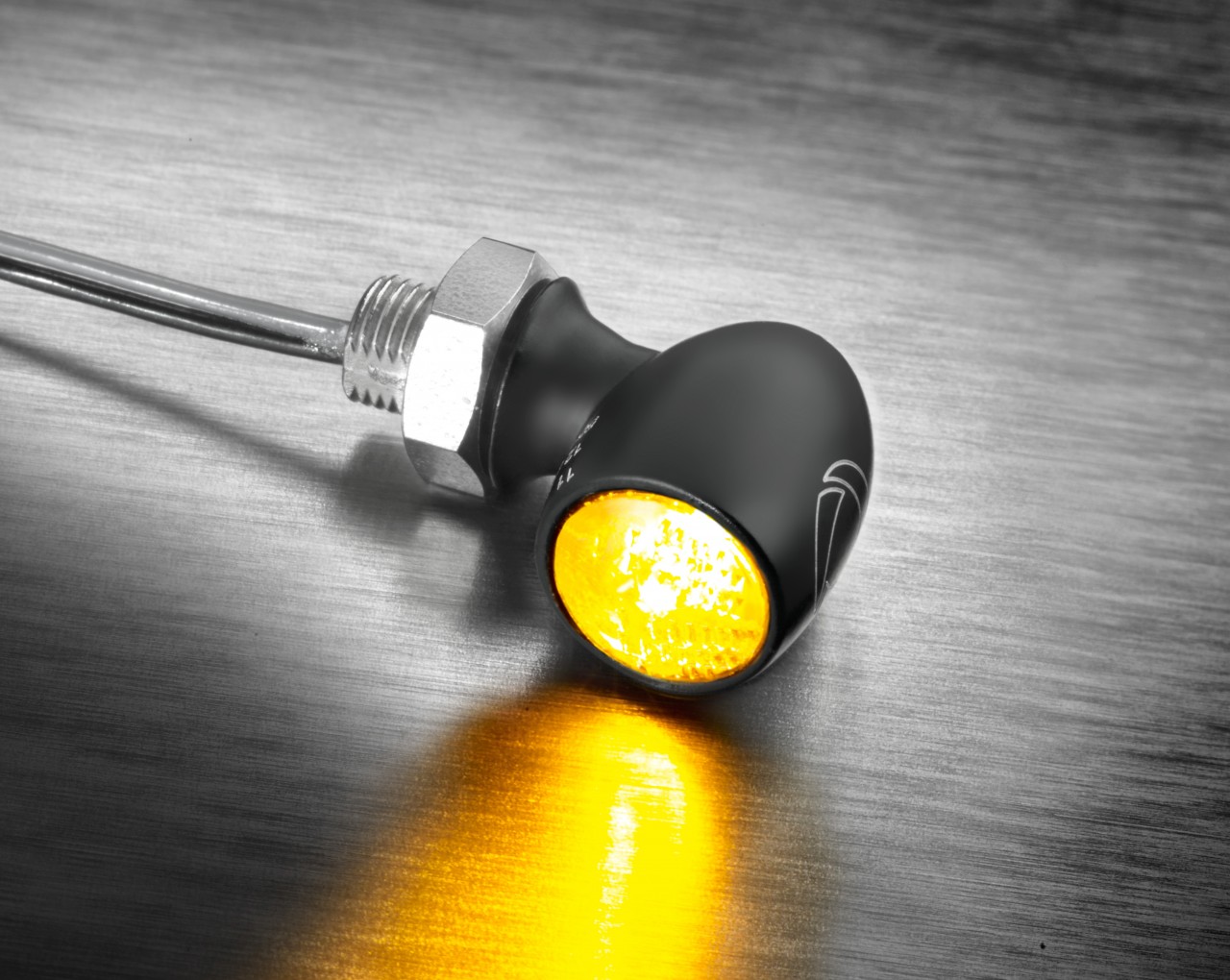 Indicador Kellermann, Atto Dark, aluminio, LED, V/H, L/R 12 V, negro satinado, M5x0,5x6,5