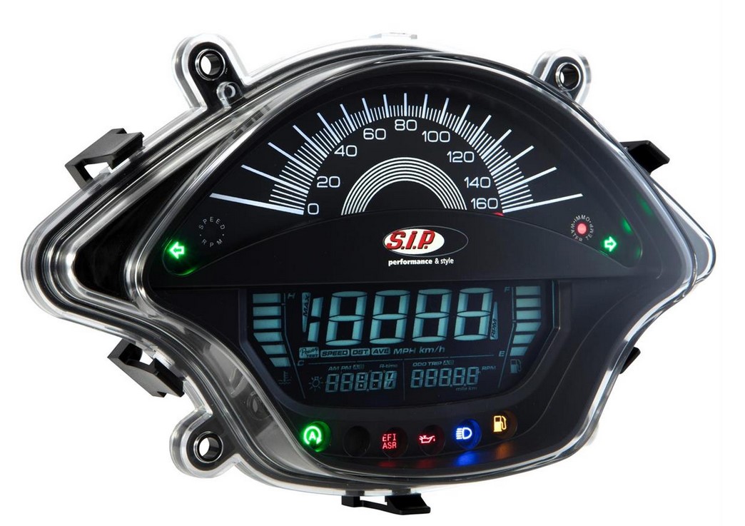 Cuentavueltas/cuentakilómetros para Vespa GTS/GTS Super 300cc FL ('14-), negro