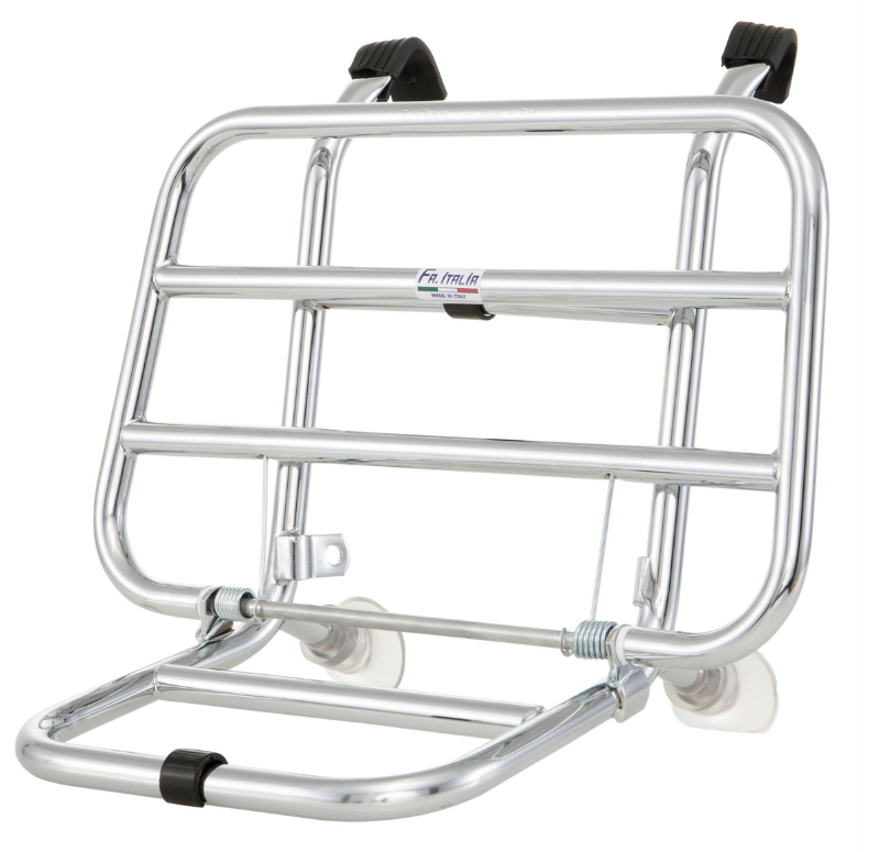 Portaequipajes delantero para Vespa PX 80-200cc, plegable, cromado