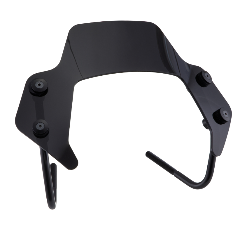 Flyscreen para Vespa Sprint 50-150cc 2T/4T, soportes negros, tintado negro