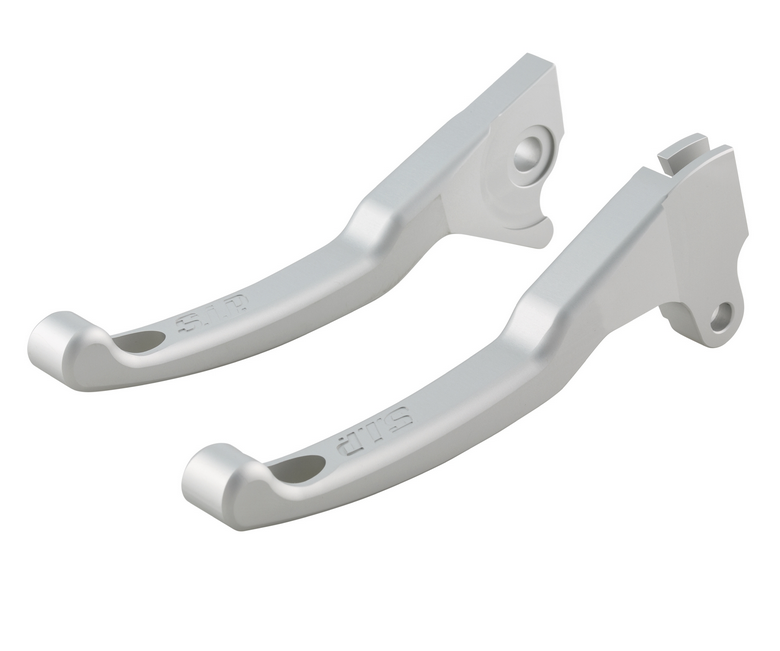Juego de manetas de freno deportivas Shorty para Vespa LX /LXV /S /Primavera /Sprint 50-150ccm, plata mate
