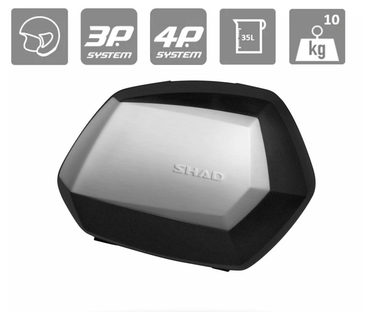 Juego de maletas laterales Shad SH35, aluminio / negro, 35 l