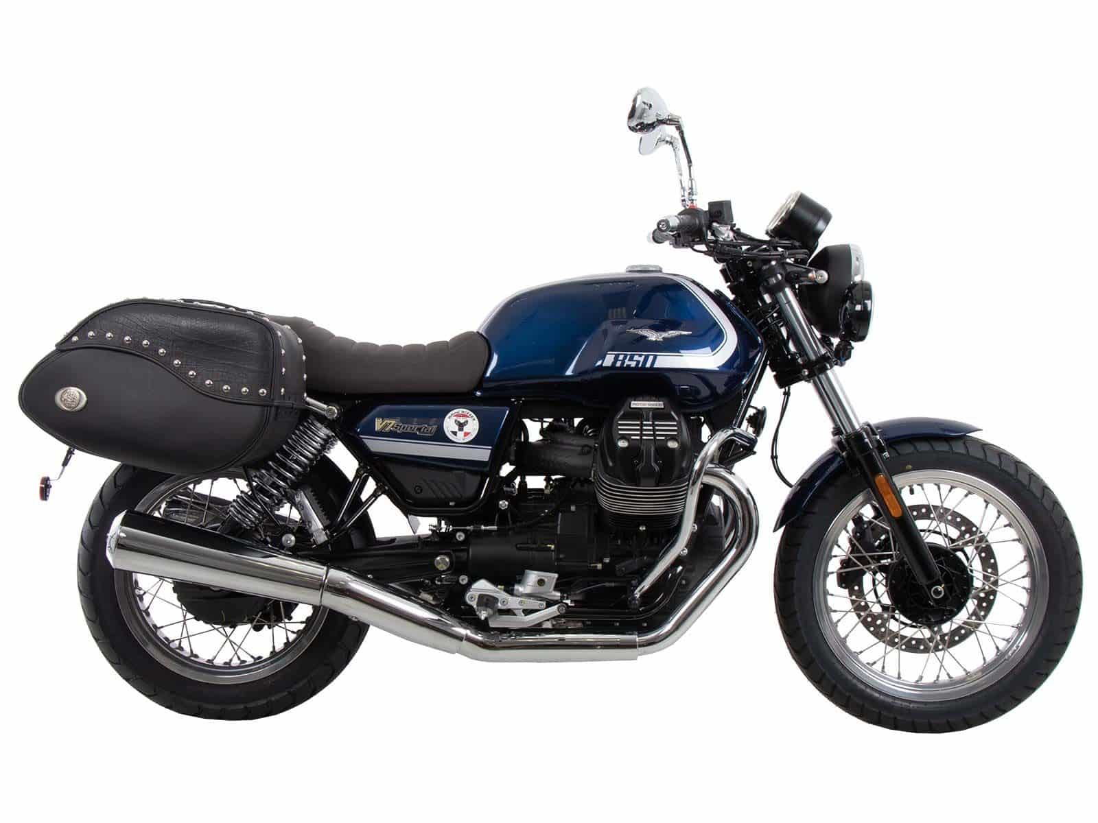 Soporte lateral C-Bow negro para Moto Guzzi V7 850 Special/Stone/Centenario (21-24) Hepco & Becker
