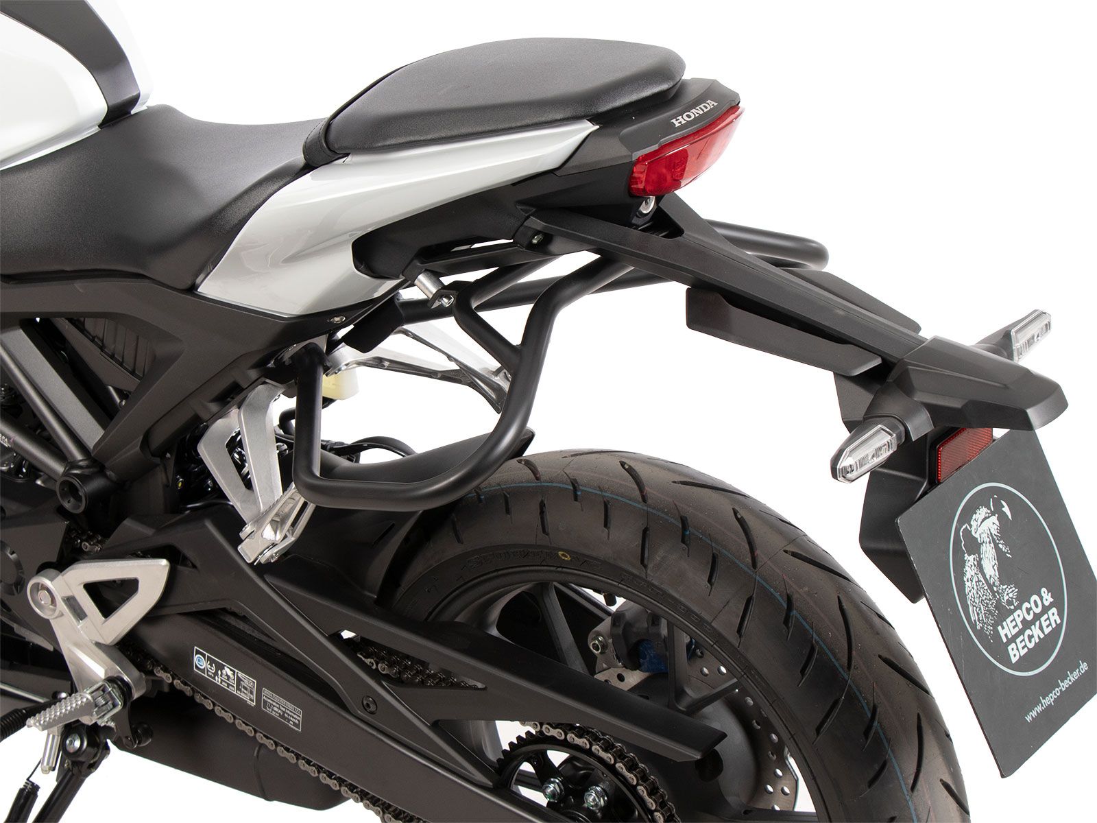 Barra de protección trasera negra para Honda CB 125 R (18-24) Hepco & Becker