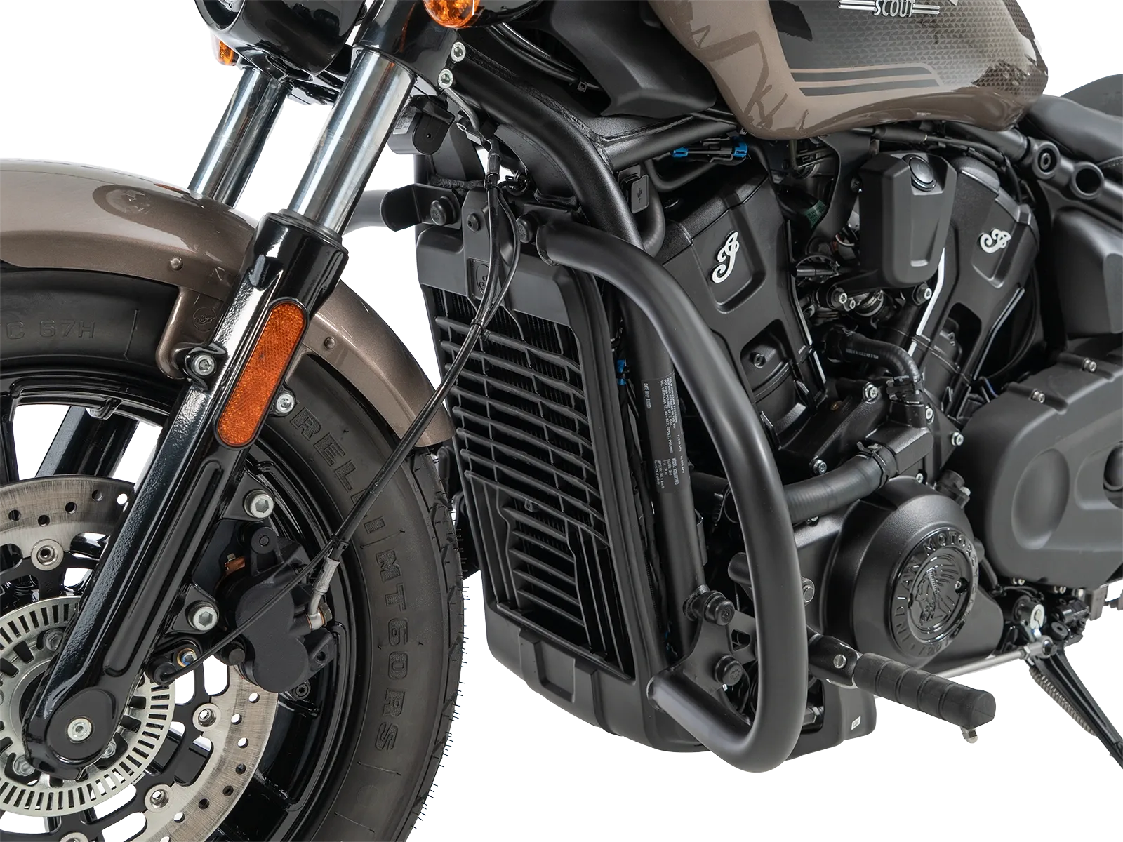 Protector de motor negro para Indian Scout Sixty Bobber (25-) (con sistema de reposapiés adelantado)