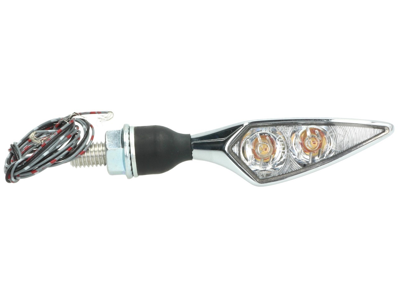Indicador Kellermann, luz trasera y de freno, Rhombus DF, acero, LED, HR, 12 V, cromo brillante, M8x20