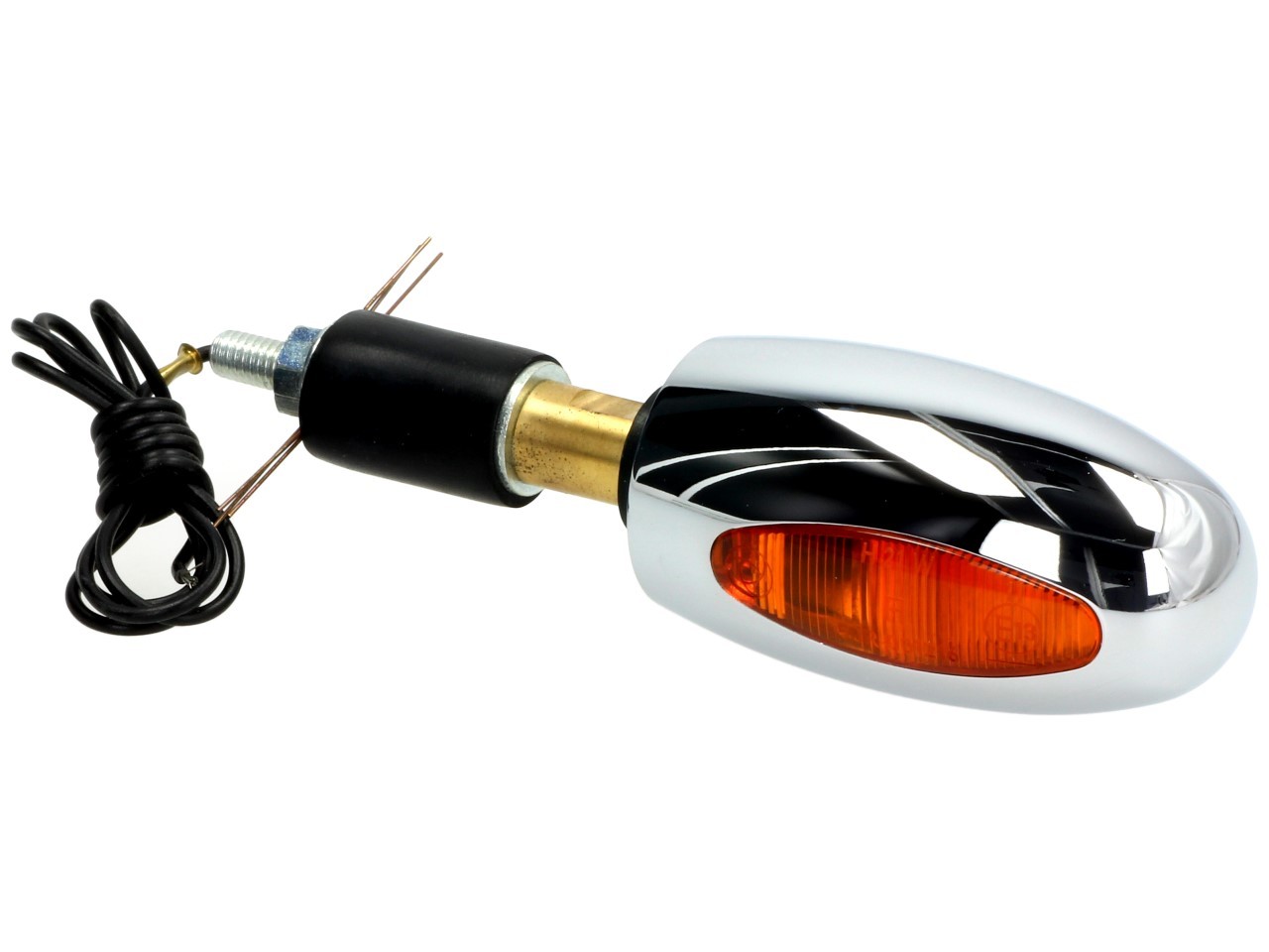 Indicador Kellermann, BL 1000 amarillo, latón, halógeno, VR/VL, 12 V, 21 W, cromo brillante