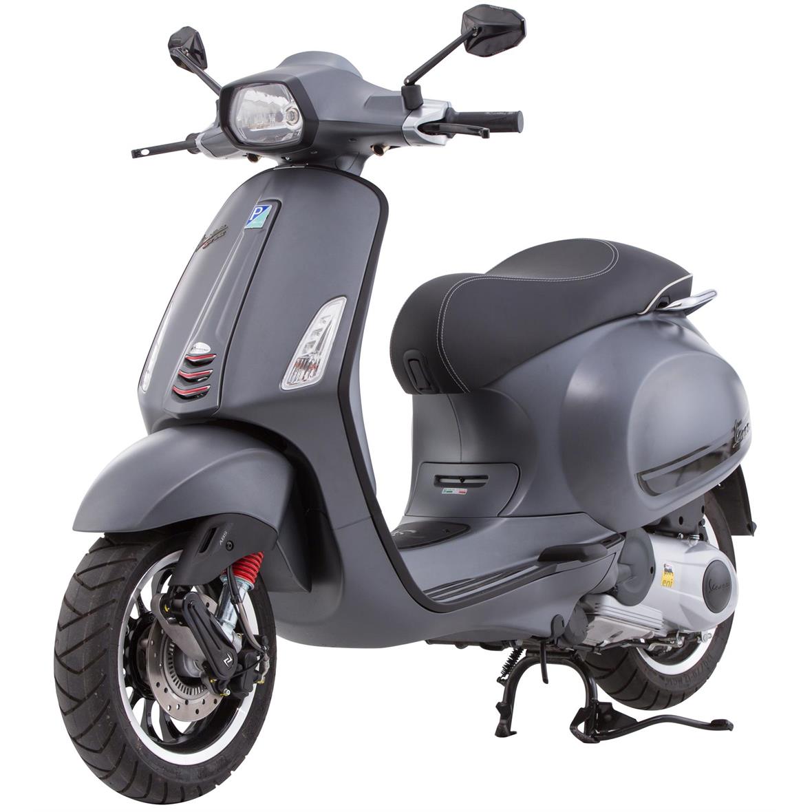 Placa de patada de tubo mono ranurado negro brillante para Vespa Primavera/Sprint 50-150ccm